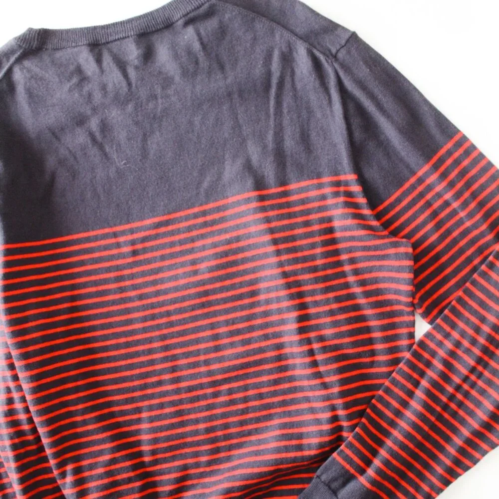 J. Crew Red & Blue Stripes Lightweight Sweater / Pullover - Size Medium